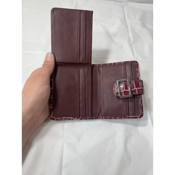 Identity Stronghold Womens Wallet Croc Print Leather Bifold Organizer - Picture 10 of 16